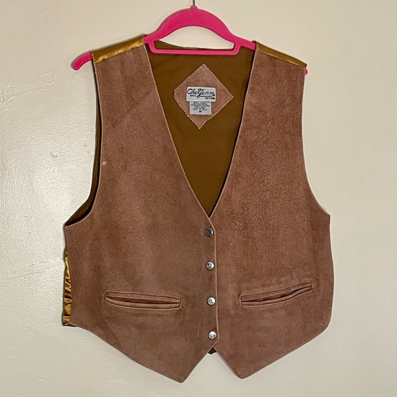 VTG Leather Waistcoat in Brown - Picture 1 of 8